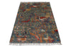 3x5 Gray and Multicolor Anatolian Traditional Rug