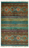 3x5 Turquoıse and Multicolor Tribal Rug