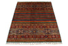 3x5 Red and Multicolor Tribal Rug