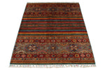 3x5 Red and Multicolor Tribal Rug