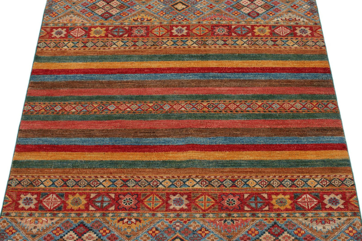 3x5 Red and Multicolor Tribal Rug
