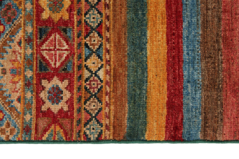 3x5 Red and Multicolor Tribal Rug