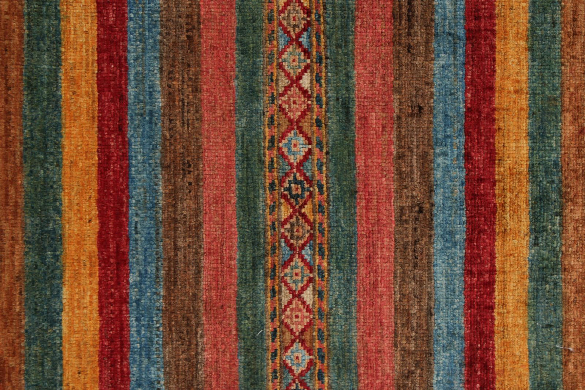 3x5 Red and Multicolor Tribal Rug