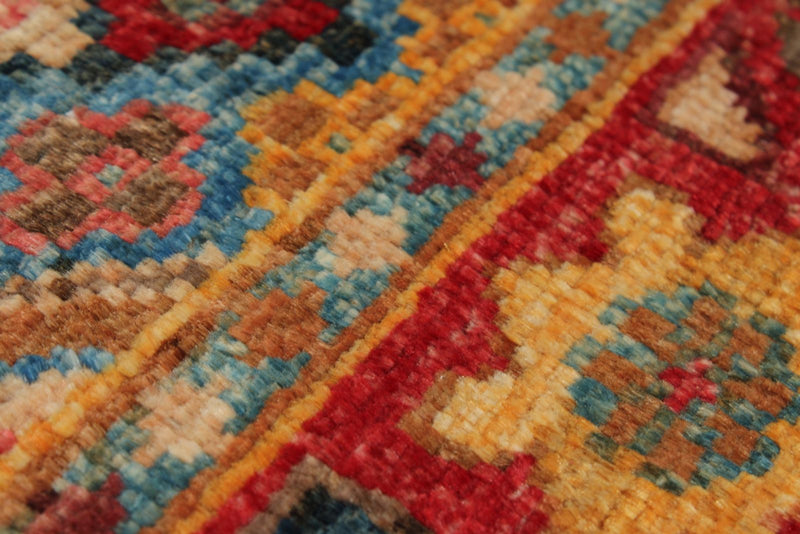 3x5 Red and Multicolor Tribal Rug