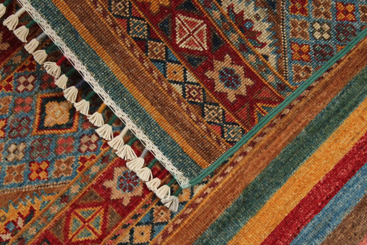 3x5 Red and Multicolor Tribal Rug