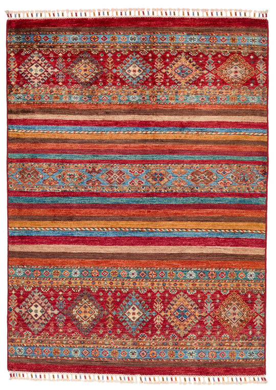 3x5 Red and Multicolor Tribal Rug