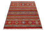 3x5 Red and Multicolor Tribal Rug