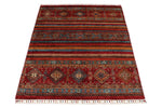 3x5 Red and Multicolor Tribal Rug