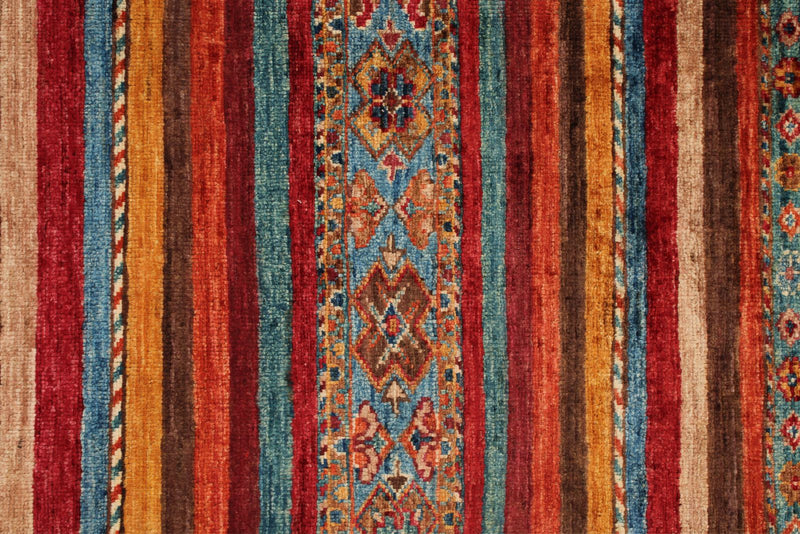 3x5 Red and Multicolor Tribal Rug