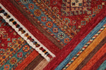 3x5 Red and Multicolor Tribal Rug