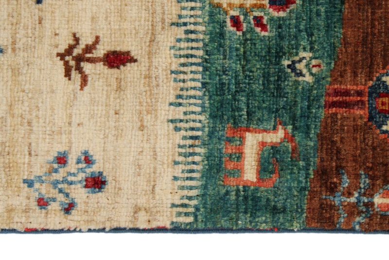 4x5 Beige and Multicolor Anatolian Traditional Rug