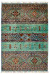 3x5 Turquoıse and Multicolor Tribal Rug