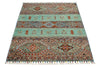 3x5 Turquoıse and Multicolor Tribal Rug