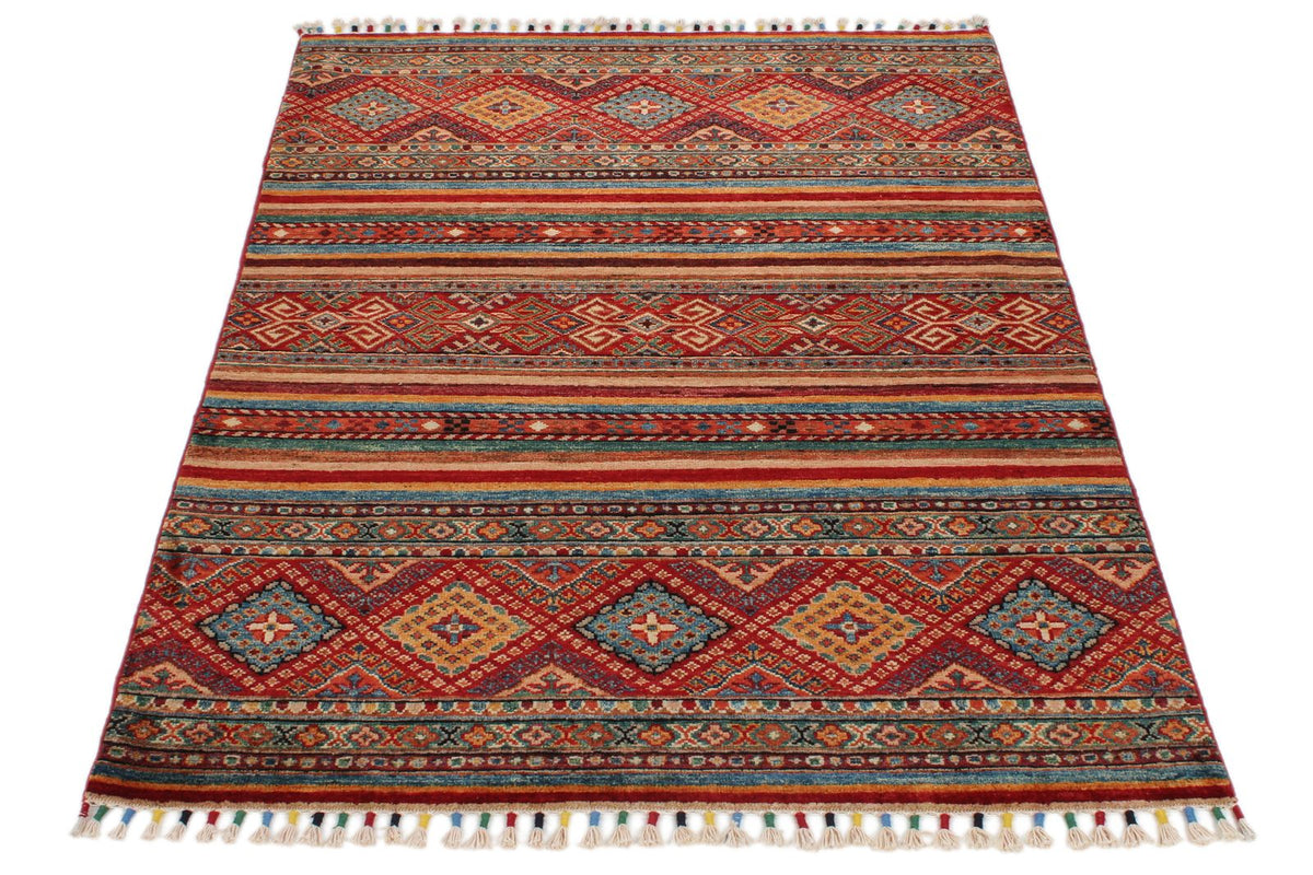 3x5 Brown and Multicolor Tribal Rug