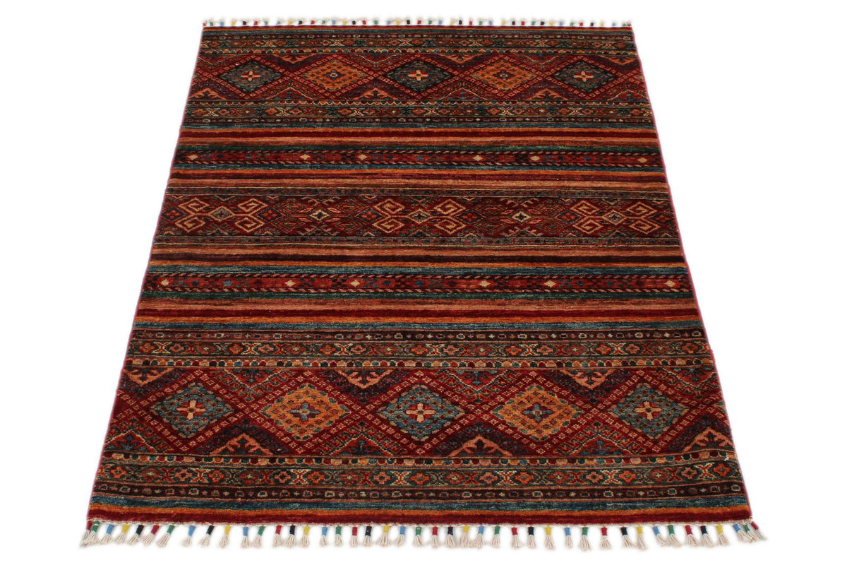 3x5 Brown and Multicolor Tribal Rug