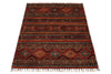3x5 Brown and Multicolor Tribal Rug