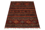 3x5 Brown and Multicolor Tribal Rug