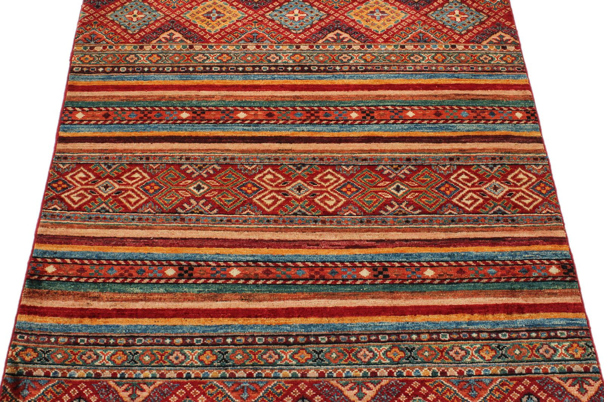 3x5 Brown and Multicolor Tribal Rug
