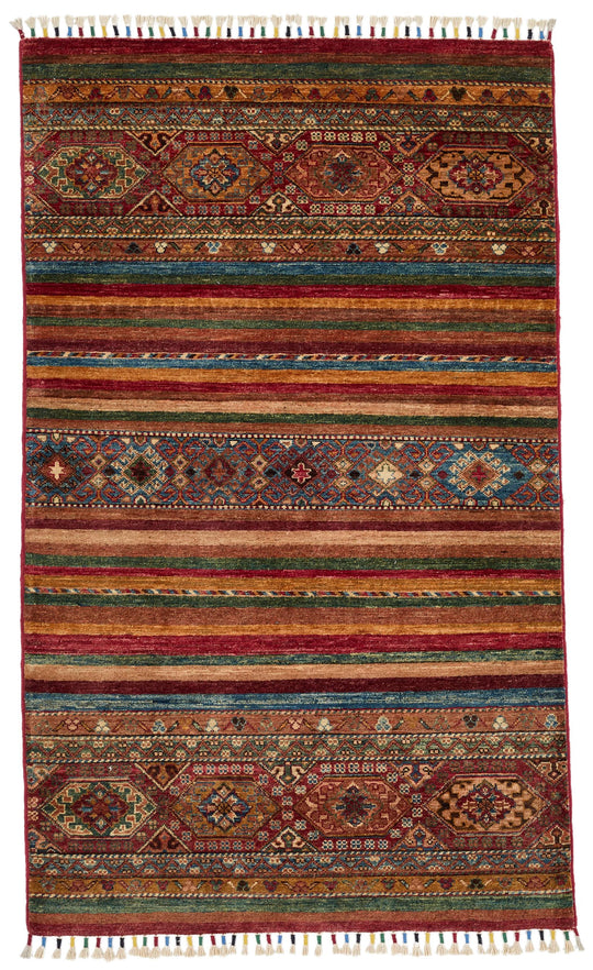 3x6 Brown and Multicolor Tribal Rug