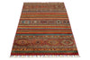 3x6 Brown and Multicolor Tribal Rug