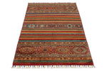 3x6 Brown and Multicolor Tribal Rug