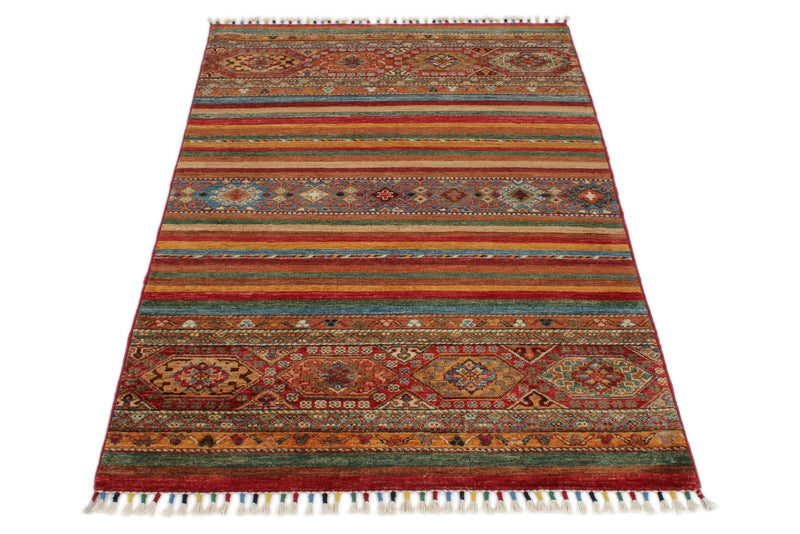 3x6 Brown and Multicolor Tribal Rug
