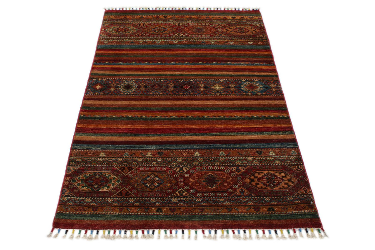 3x6 Brown and Multicolor Tribal Rug