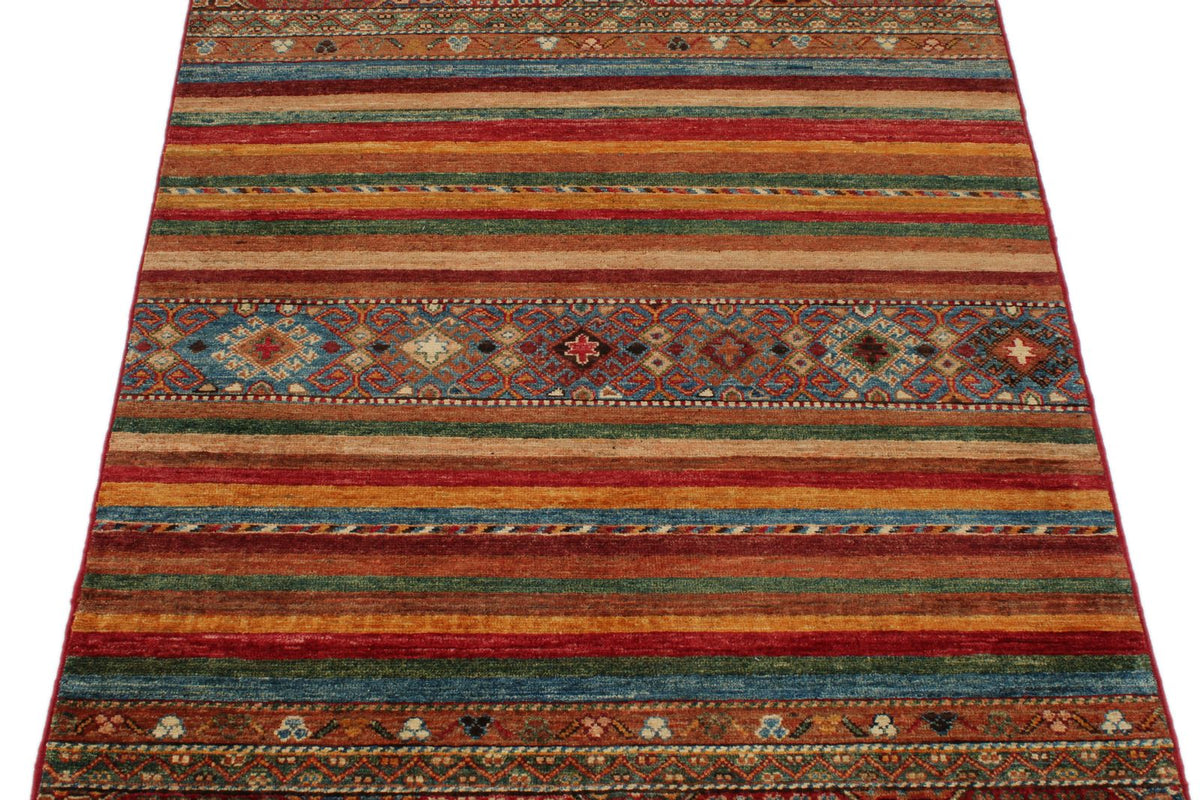 3x6 Brown and Multicolor Tribal Rug