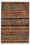 3x5 Brown and Multicolor Tribal Rug