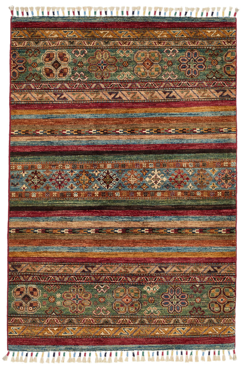 3x5 Brown and Multicolor Tribal Rug