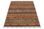 3x5 Brown and Multicolor Tribal Rug