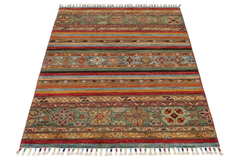 3x5 Brown and Multicolor Tribal Rug