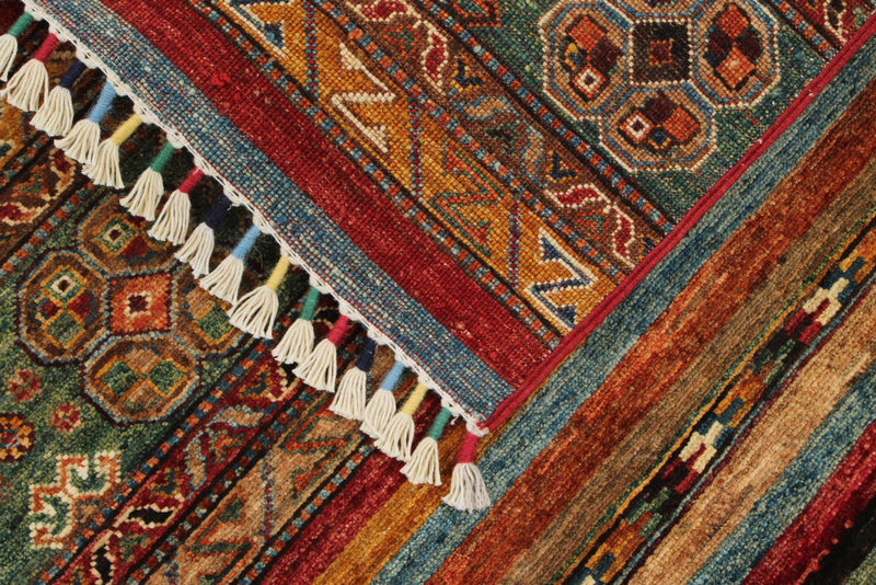 3x5 Brown and Multicolor Tribal Rug