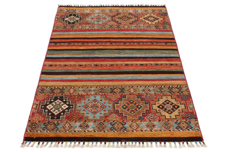 3x5 Brown and Multicolor Tribal Rug