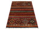 3x5 Brown and Multicolor Tribal Rug