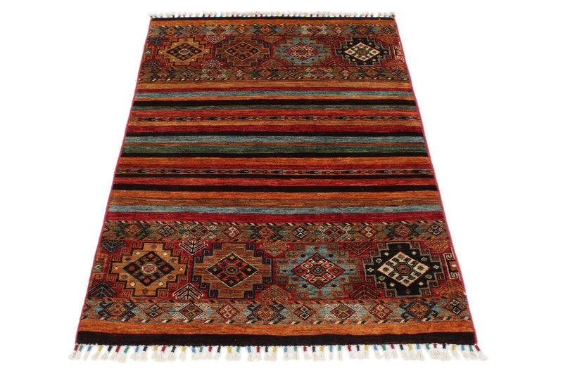 3x5 Brown and Multicolor Tribal Rug