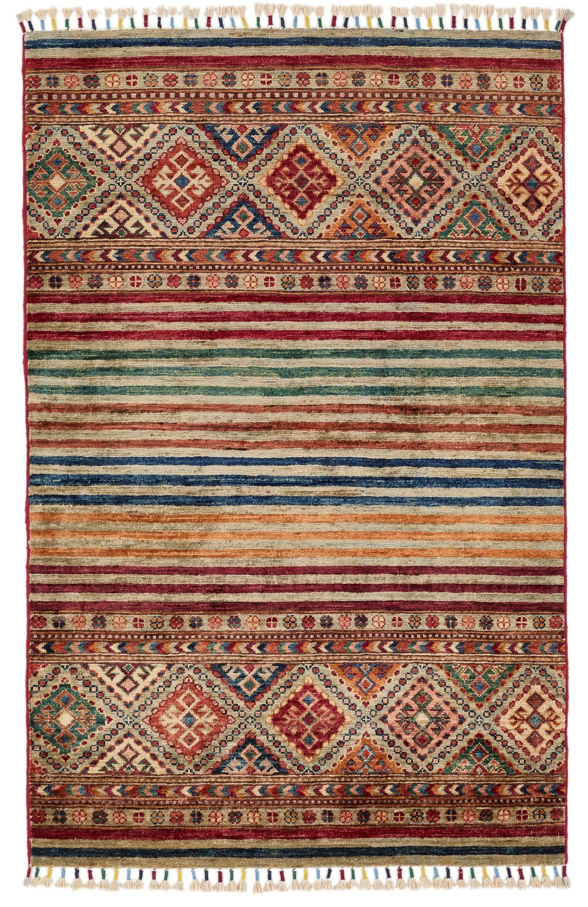 3x5 Brown and Multicolor Tribal Rug