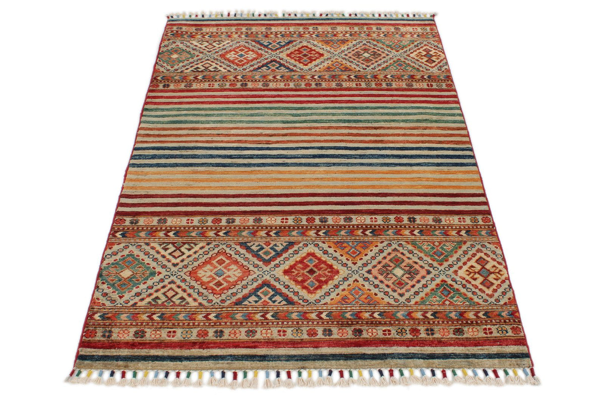 3x5 Brown and Multicolor Tribal Rug
