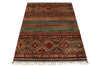3x5 Brown and Multicolor Tribal Rug