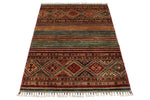 3x5 Brown and Multicolor Tribal Rug