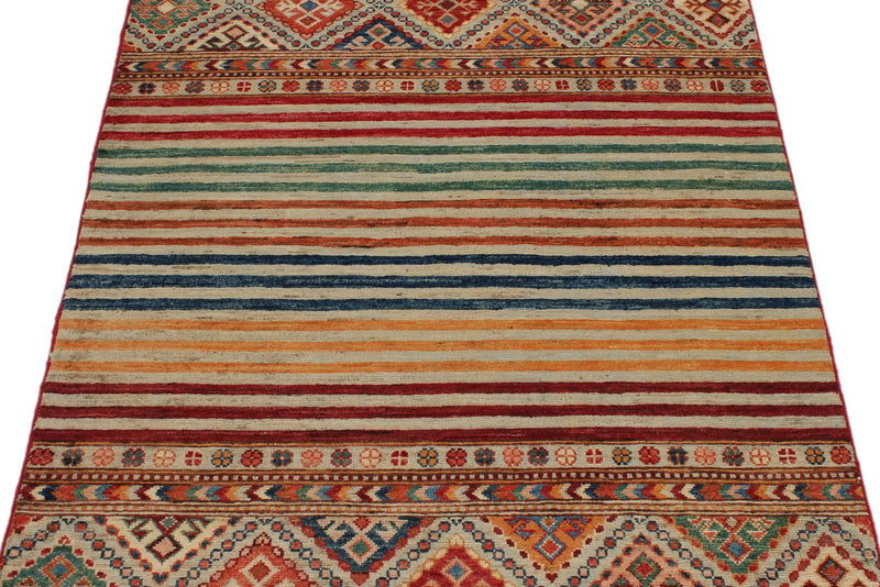 3x5 Brown and Multicolor Tribal Rug