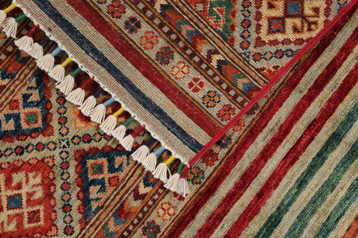 3x5 Brown and Multicolor Tribal Rug