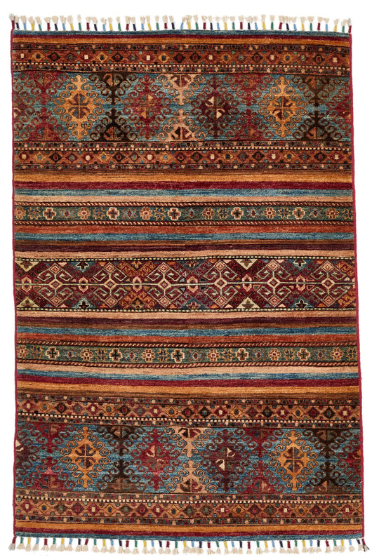 3x5 Brown and Multicolor Tribal Rug