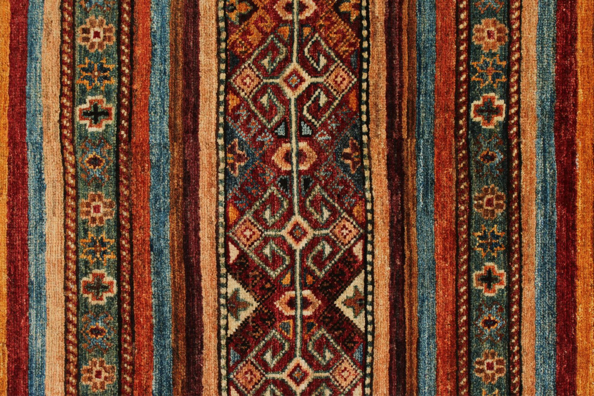 3x5 Brown and Multicolor Tribal Rug