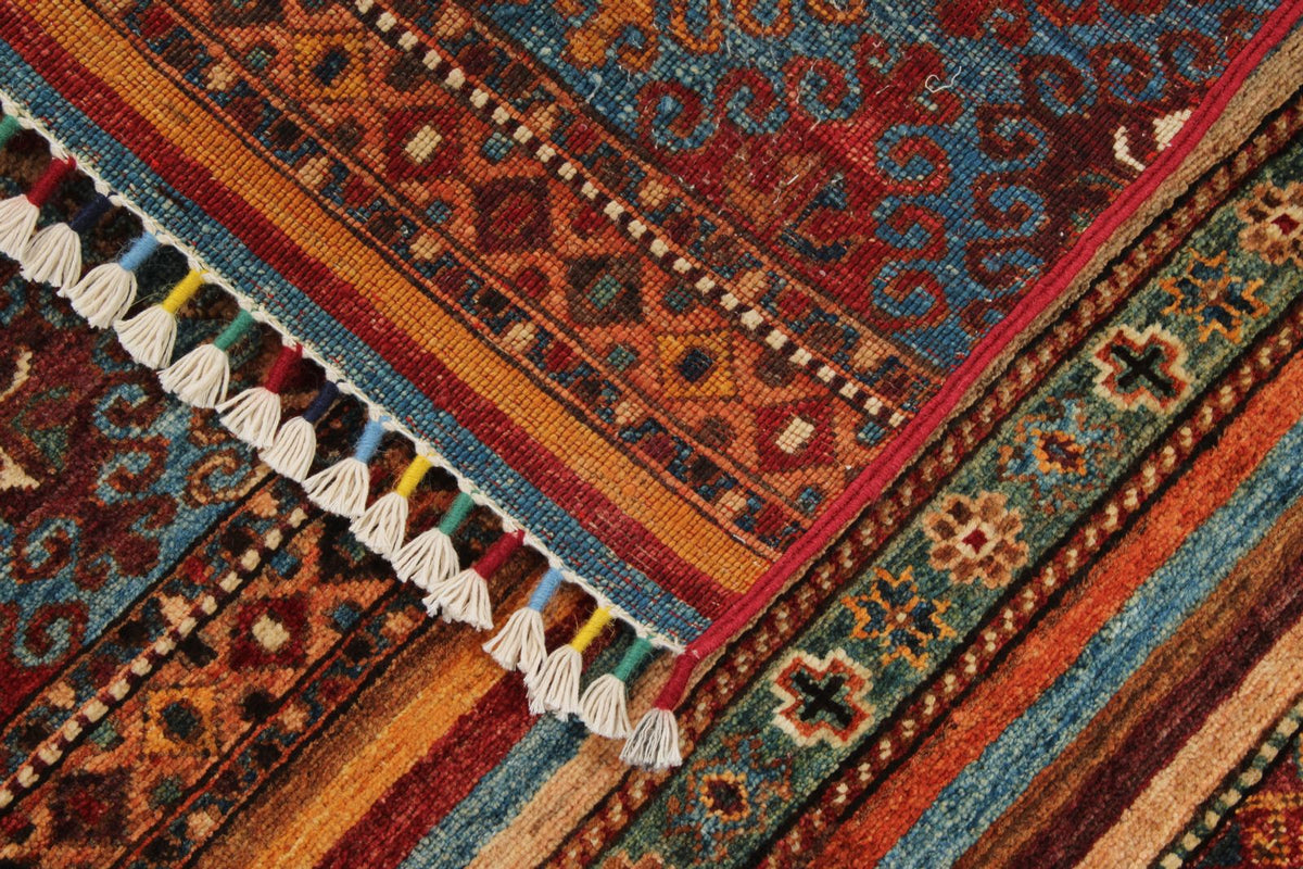 3x5 Brown and Multicolor Tribal Rug