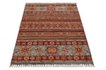3x5 Brown and Multicolor Tribal Rug