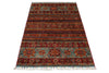 3x5 Brown and Multicolor Tribal Rug