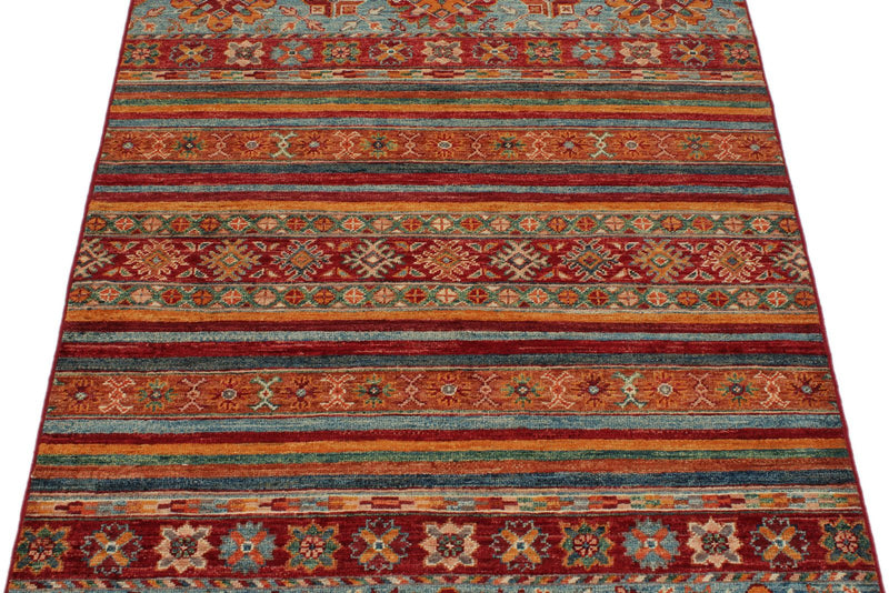 3x5 Brown and Multicolor Tribal Rug