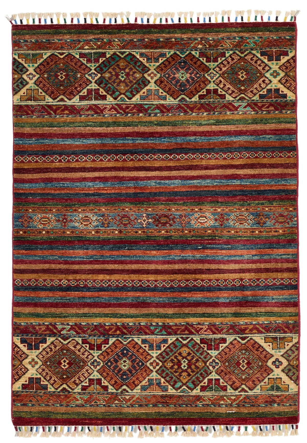 3x5 Brown and Multicolor Tribal Rug
