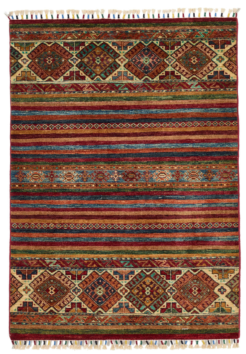 3x5 Brown and Multicolor Tribal Rug